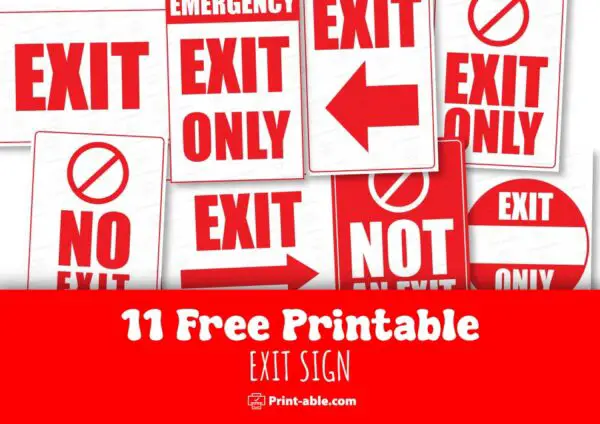 11 Free Exit Sign Printable PRINT ABLE 11 Free Exit Sign Printable PRINT ABLE