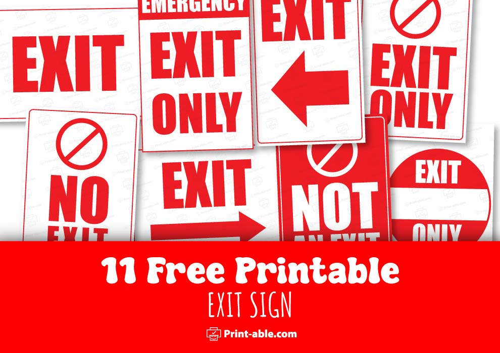Exit Sign Printable Free
