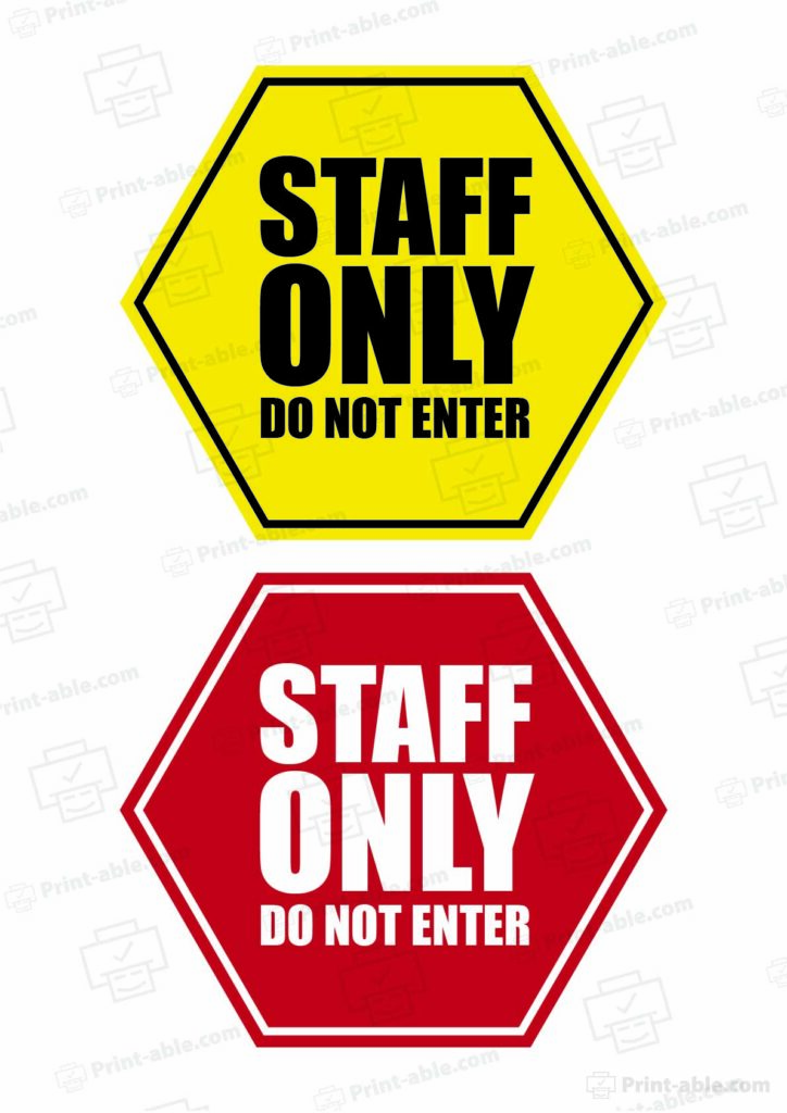 Employees Only Sign Printable