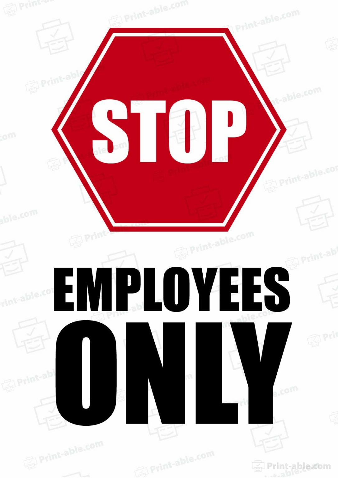 14 Free Employees Only Sign Printable PRINT ABLE 14 Free Employees Only Sign Printable PRINT ABLE