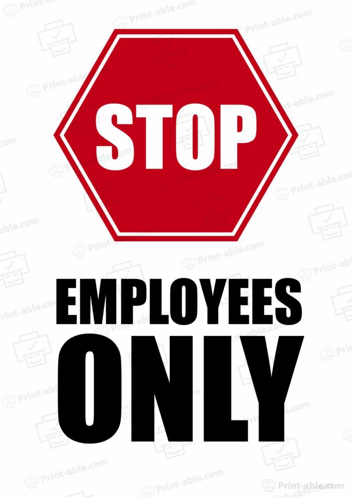 Employees Only Sign Printable