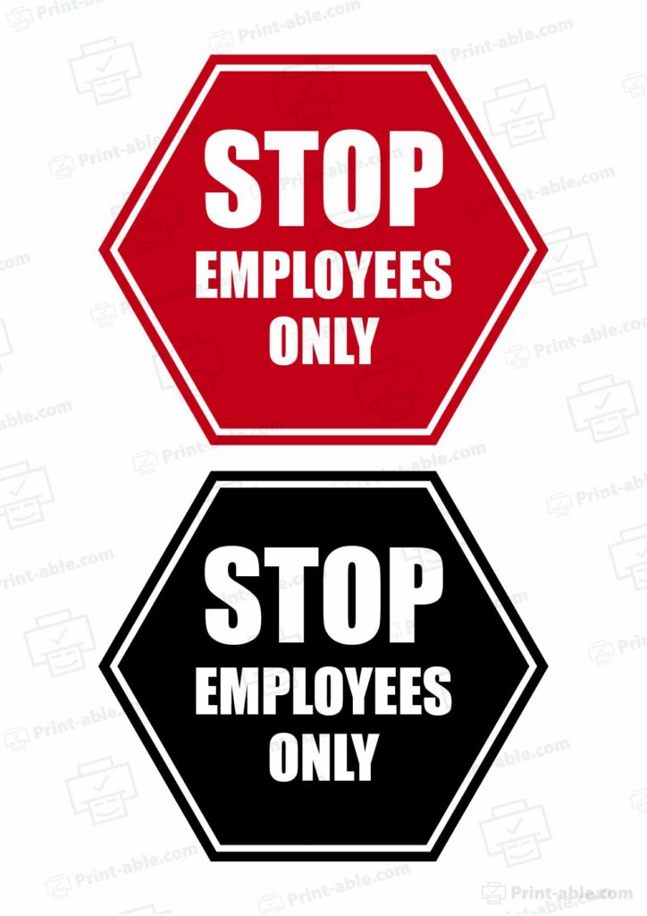 Employees Only Sign Printable