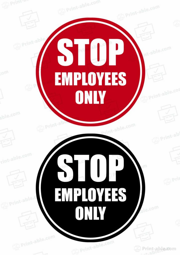 Employees Only Sign Printable