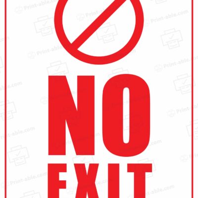 No Exit Sign Printable