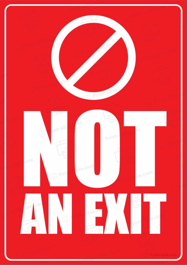 No Exit Sign Printable