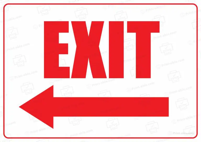 11 Free Exit Sign Printable PRINT ABLE 11 Free Exit Sign Printable PRINT ABLE