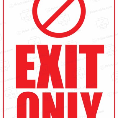Exit Only Sign Printable