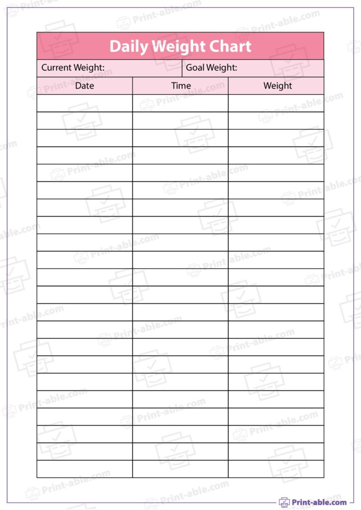 Daily Weight Chart