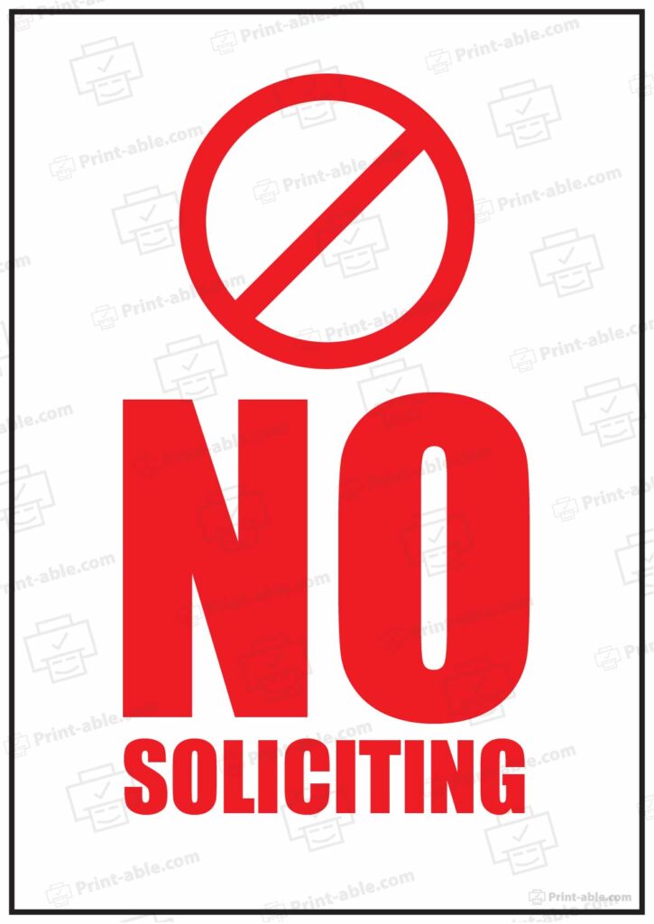 No Soliciting Sign Printable