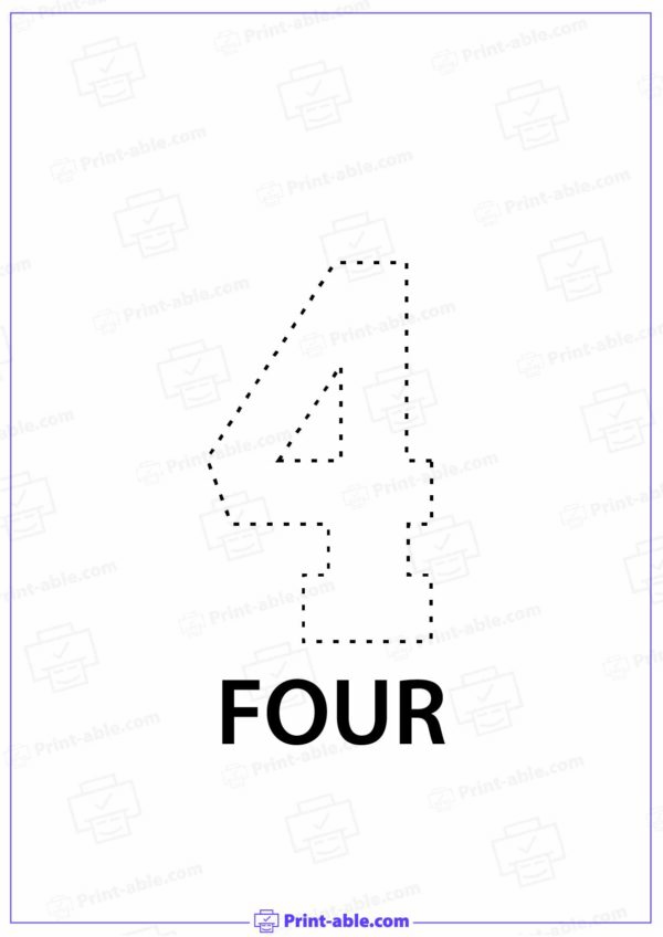 Number Four Printable