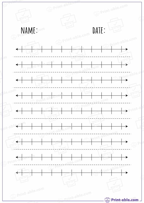 Blank Number Line Printable With Tick Marks