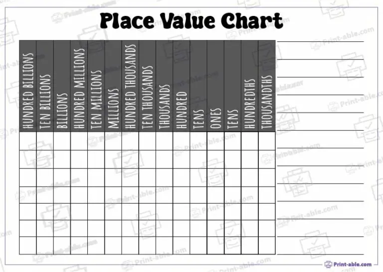 Place Value Chart Printable 2324 Print able com Place Value Chart Printable 2324 Print able com