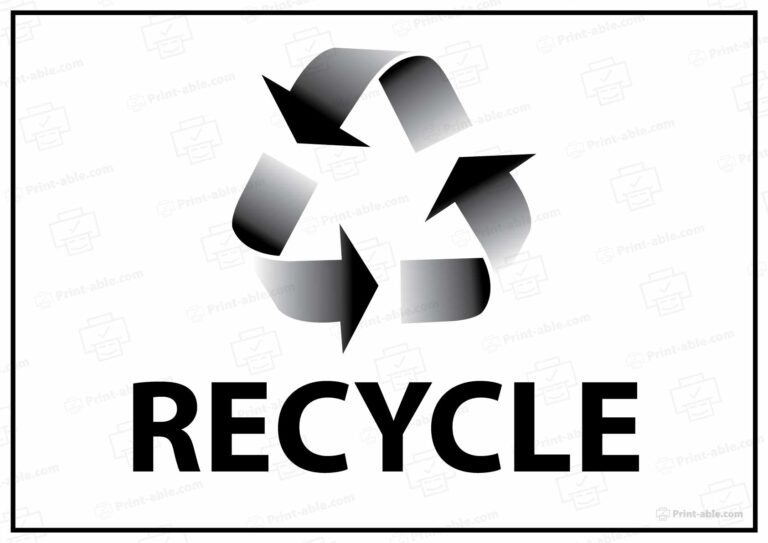 8 Free Recycle Sign Printable PRINT ABLE 8 Free Recycle Sign Printable PRINT ABLE