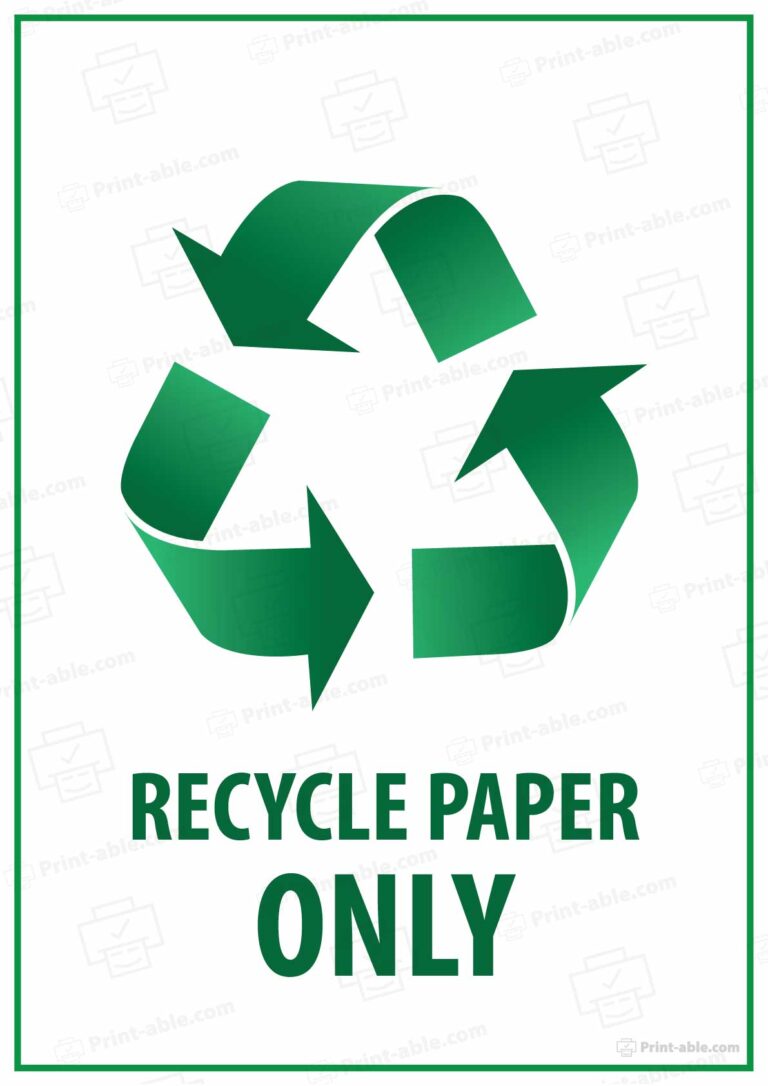 8 Free Recycle Sign Printable | PRINT-ABLE