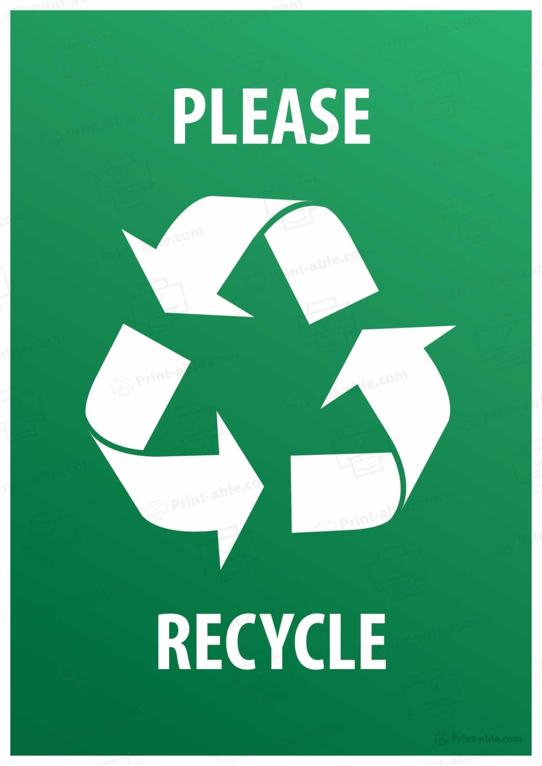 8 Free Recycle Sign Printable | PRINT-ABLE