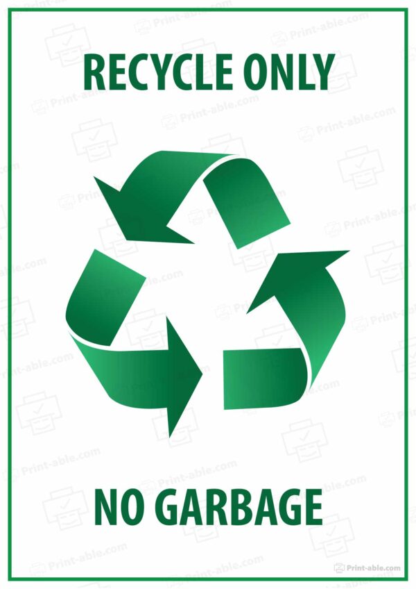 Recycle Sign Printable