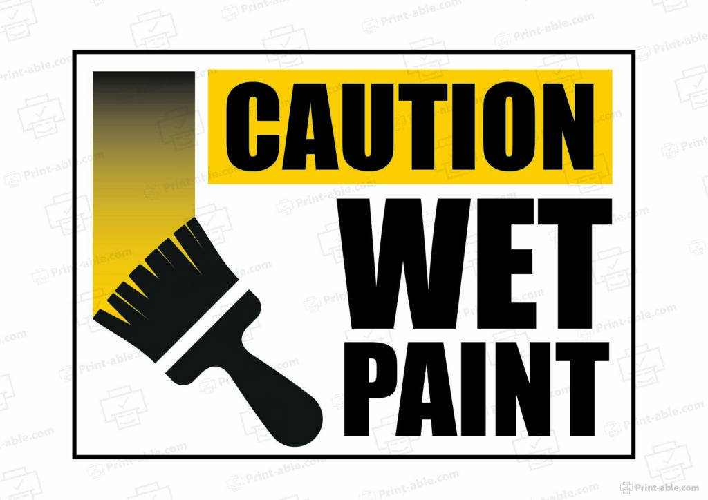 Wet Paint Sign Printable