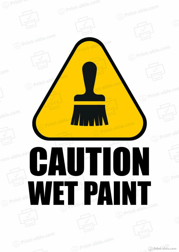 Wet Paint Sign Printable