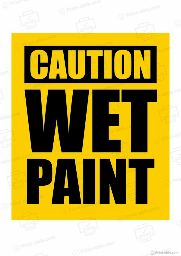 Wet Paint Sign Printable