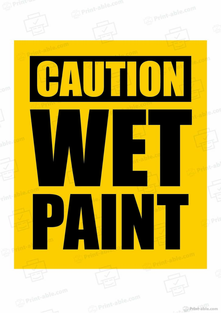 Wet Paint Sign Printable