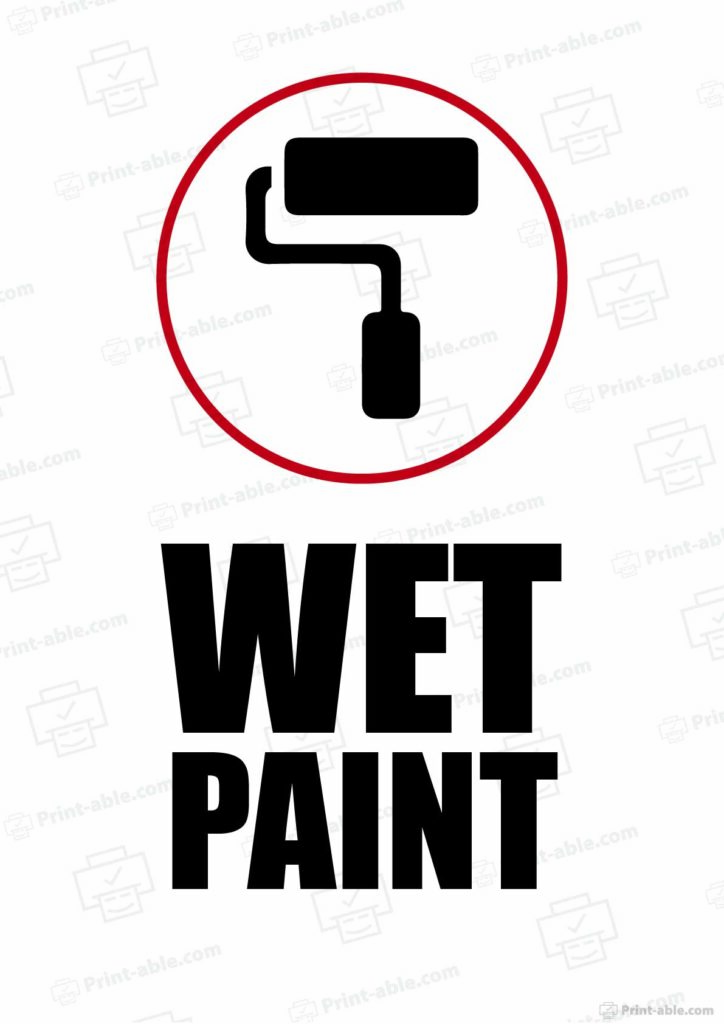 Wet Paint Sign Printable