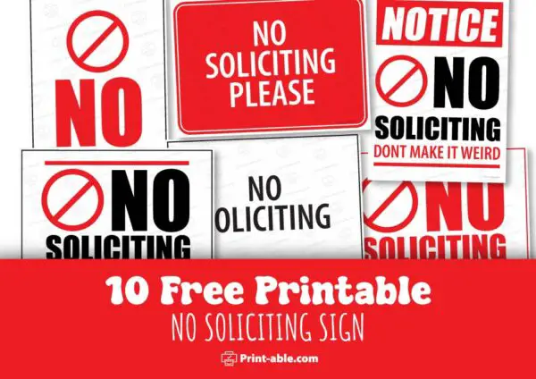 10 Free No Soliciting Sign Printable PRINT ABLE 10 Free No Soliciting Sign Printable PRINT ABLE
