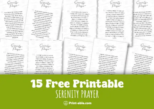 15 Free Serenity Prayer Printable PRINT ABLE 15 Free Serenity Prayer Printable PRINT ABLE