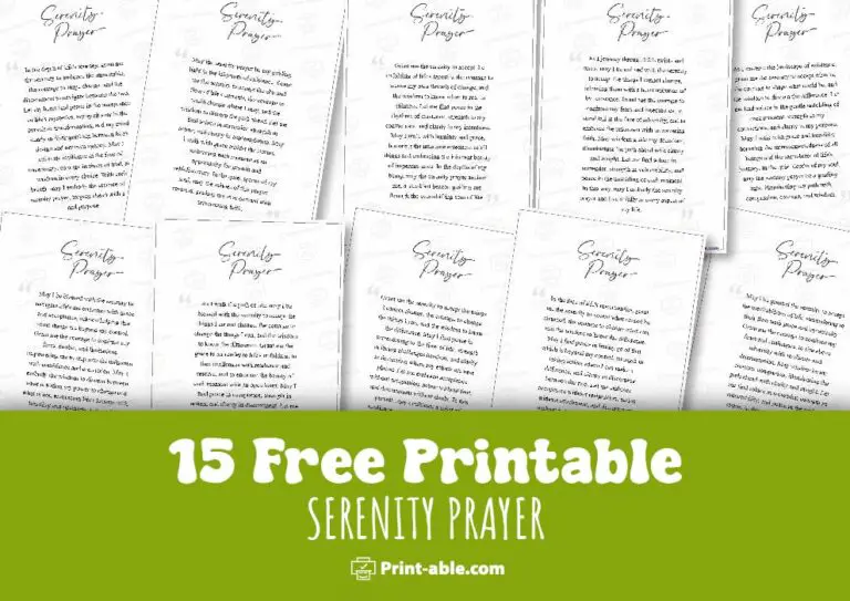 15 Free Serenity Prayer Printable PRINT ABLE 15 Free Serenity Prayer Printable PRINT ABLE