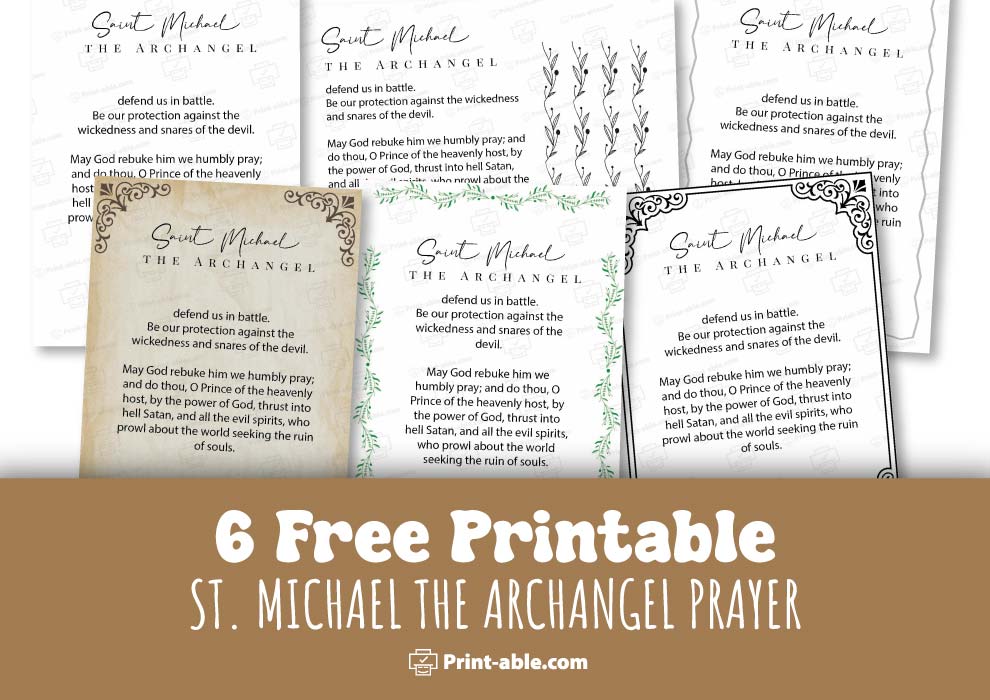 St. Michael The Archangel Prayer Printable Free Download
