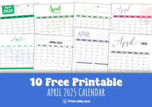 April 2025 Calendar Free Download