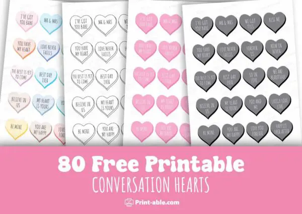 80 Free Conversation Hearts Printable PRINT ABLE 80 Free Conversation Hearts Printable PRINT ABLE