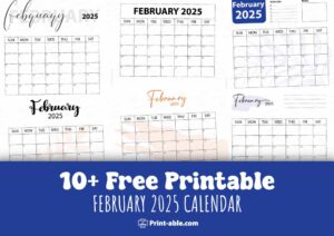 February 2025 Calendar Printable Free Download