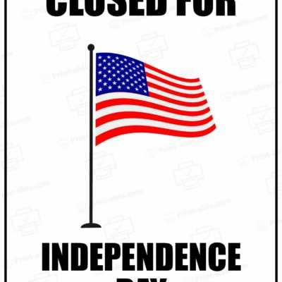 Closed 4th of July Sign