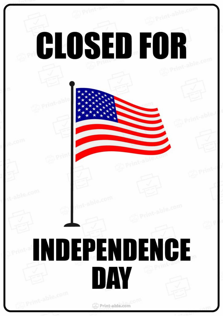 Closed 4th of July Sign