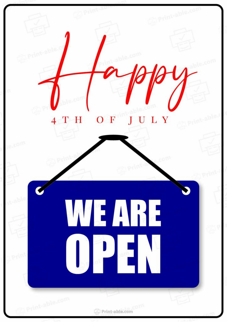 Closed 4th of July Sign