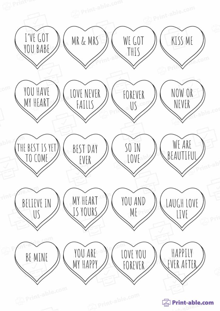 Conversation Hearts Printable Free Download