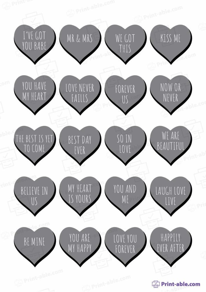 Conversation Hearts Printable Free Download