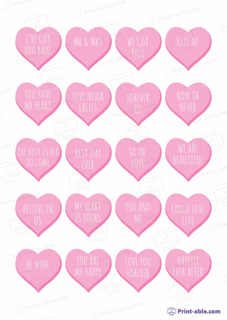 Conversation Hearts Printable Free Download