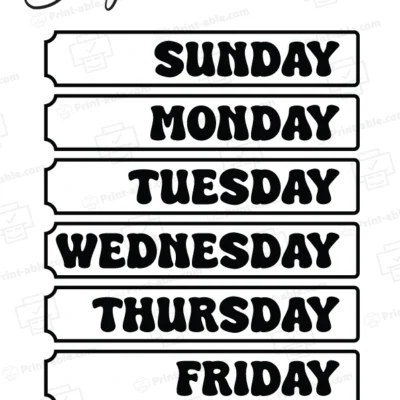 Days of the Week Printable