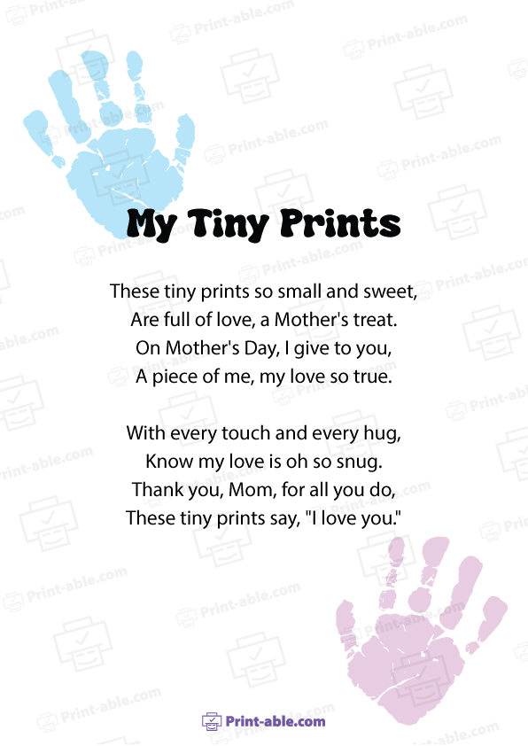 Fingerprint poem printable 