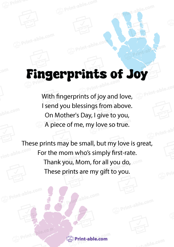 Fingerprint poem printable