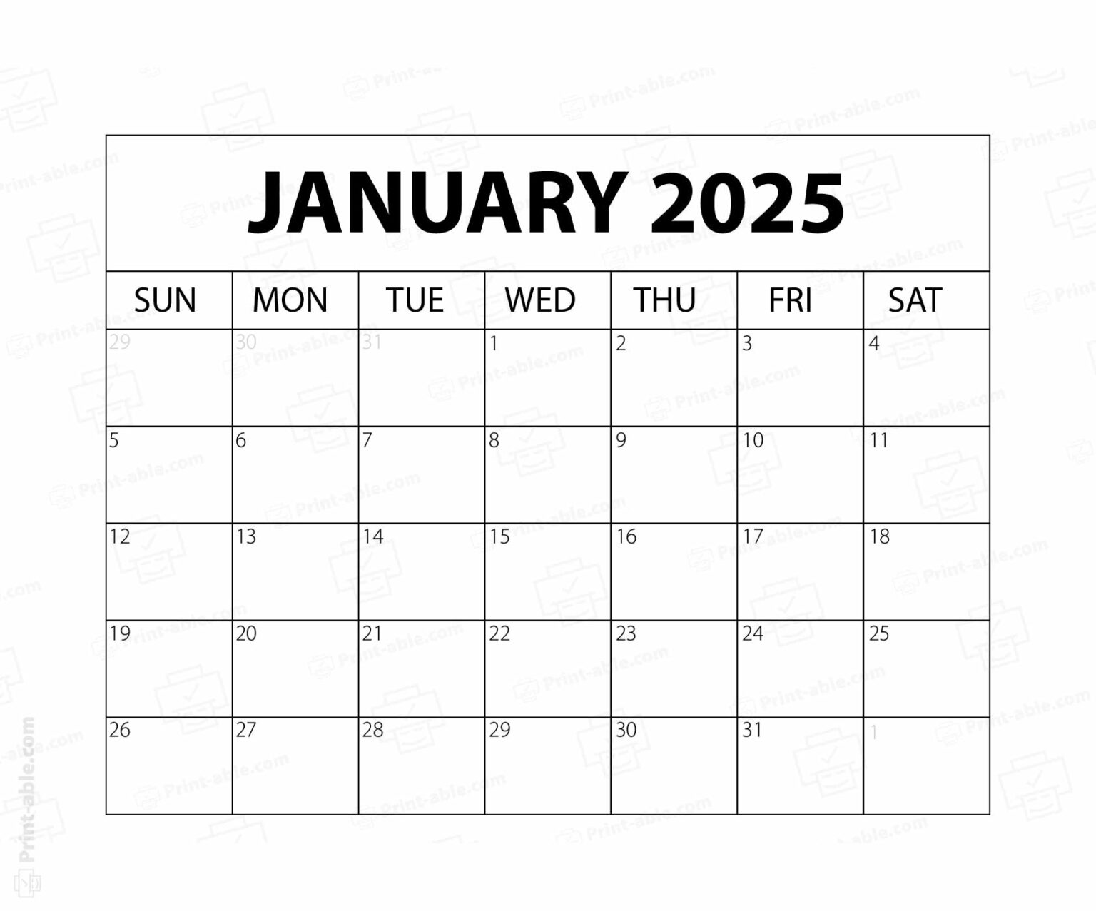 Fun January Calendar 2025