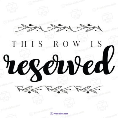 Reserved Sign Printable Free Download