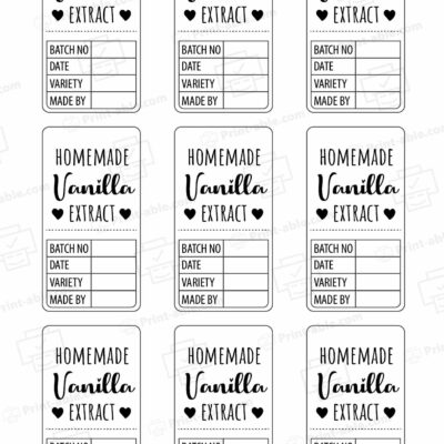 Labels For Vanilla Extract Printable Free Download