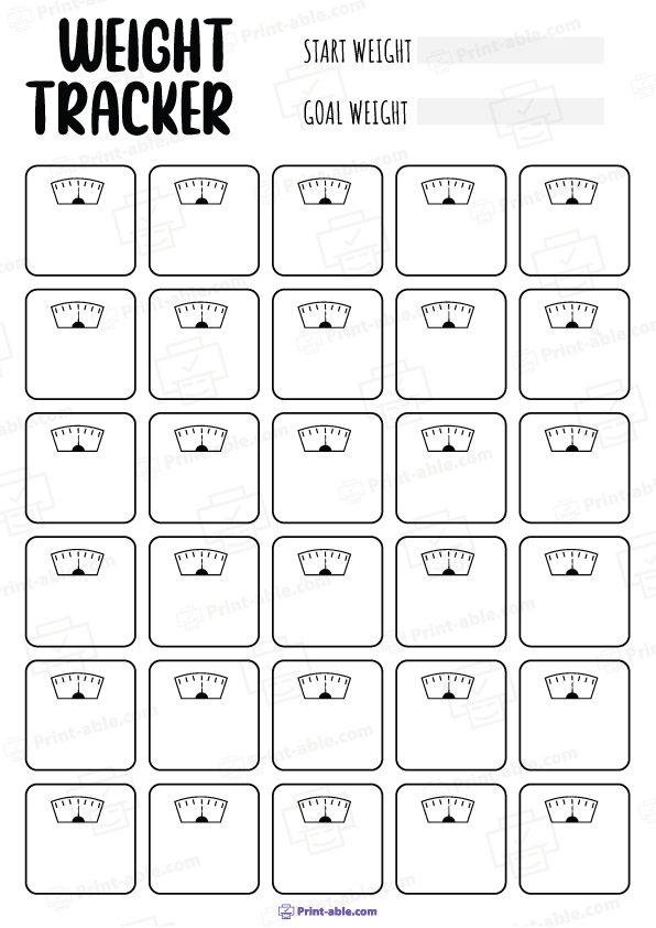 Weight Loss Tracker Printable Free Download