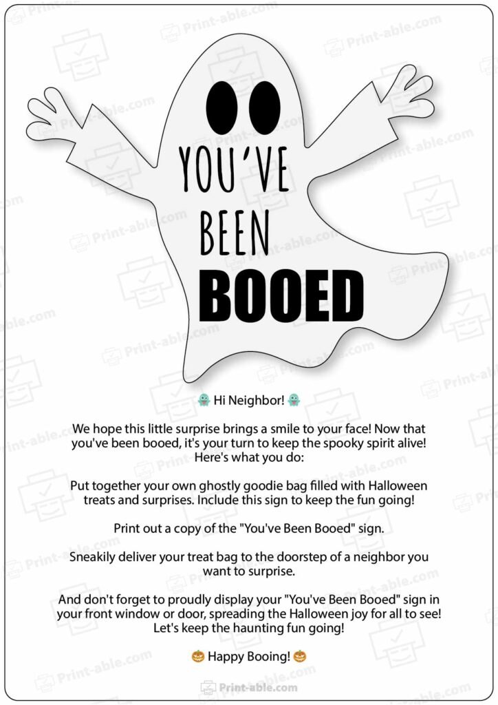 You've Been Booed Printable