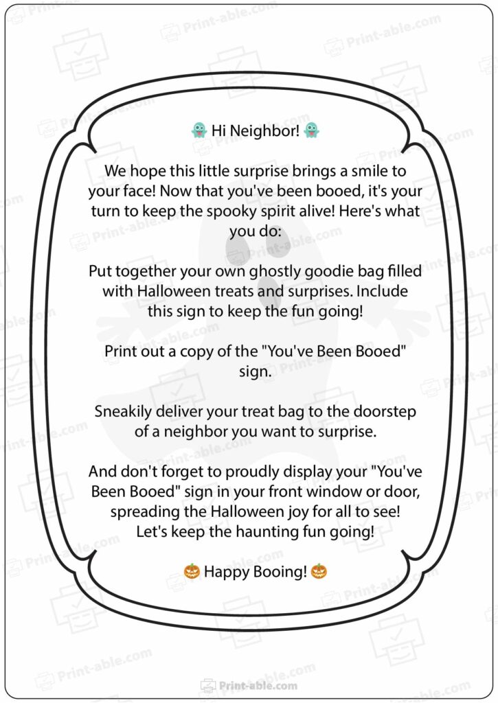 You've Been Booed Printable