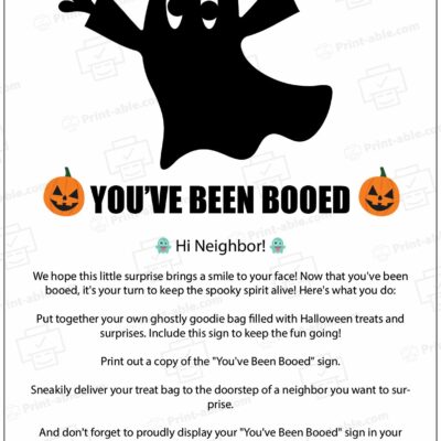 You've Been Booed Printable