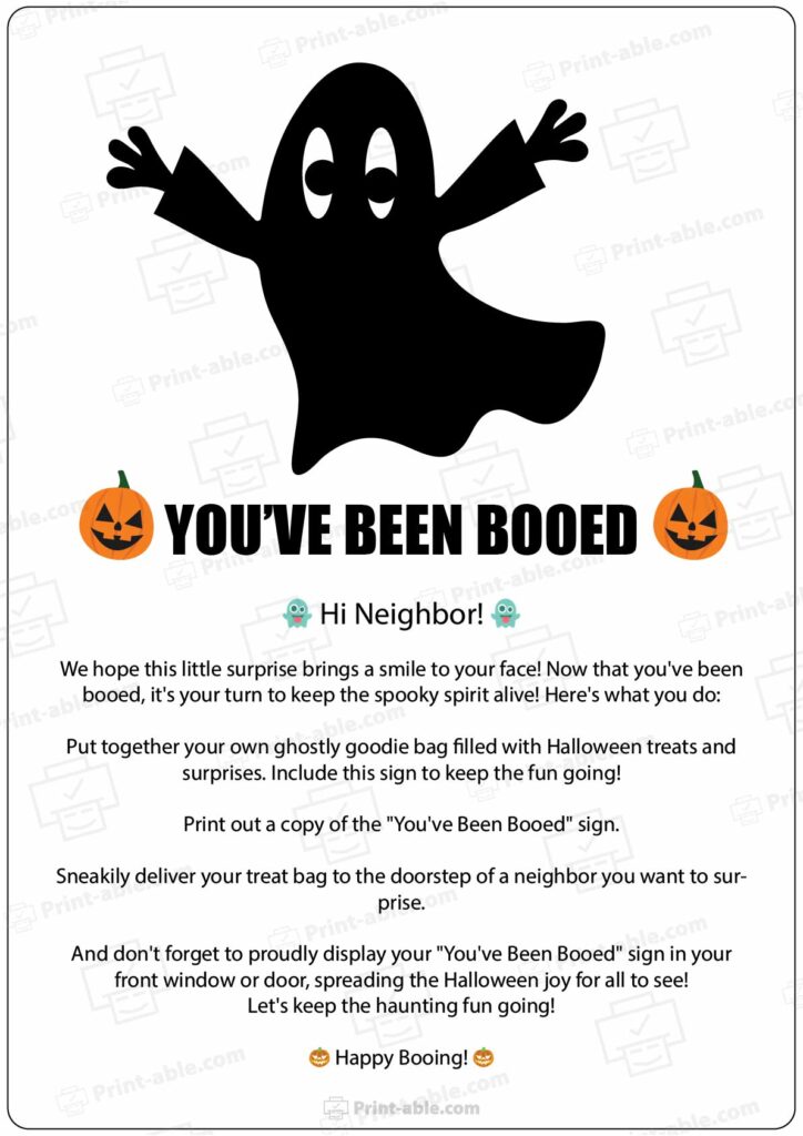 You've Been Booed Printable