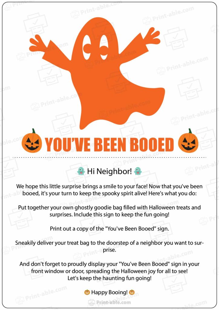 You've Been Booed Printable